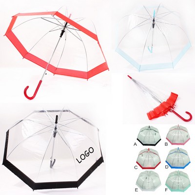 23'' Transparent Automatic Stick Umbrella