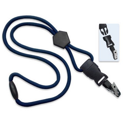 1/4" Lanyard w/ Diamond Slider and detach Bulldog Clip