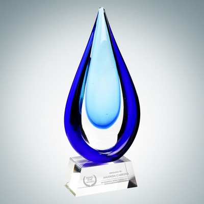 Art Glass Aquatic Award w/ Clear Base (S)