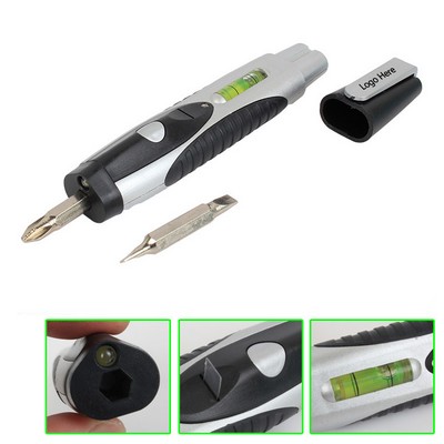 Multifunction Screwdriver Set w/LED Light, Level & Measuring Tape