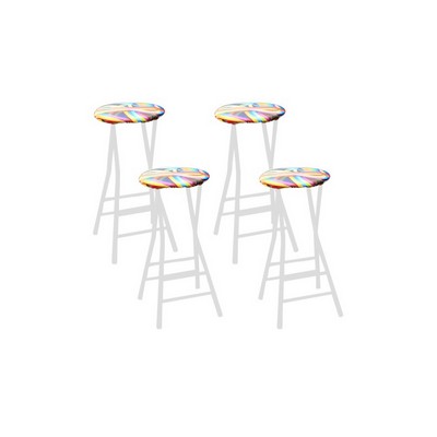 4 Bar Stools w/ 4 Fully Printed Covers