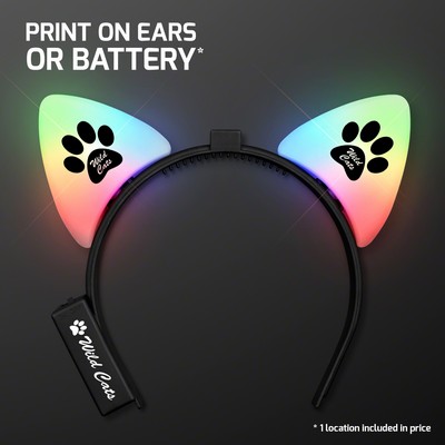 Color Change LED Cat Ears Headband - Domestic Print