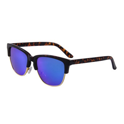 Sunglasses - Blue Mirror Lenses - Tortoise Frames