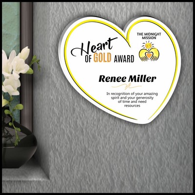 12" Heart Shaped White Acrylic Plaque