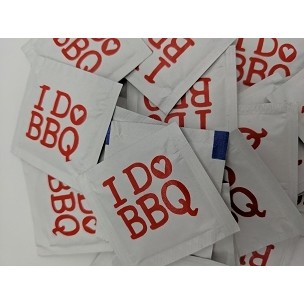 Stock "I Do BBQ" Heart Moist Towelettes - (Pack of 50)