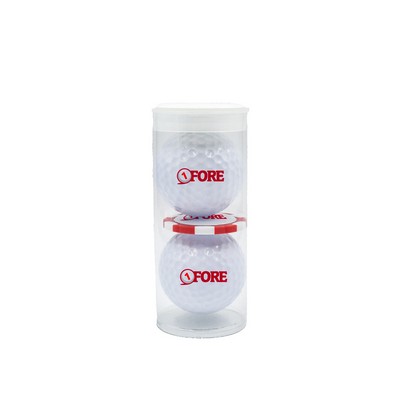 2 Ball Domed Poker Chip Tube