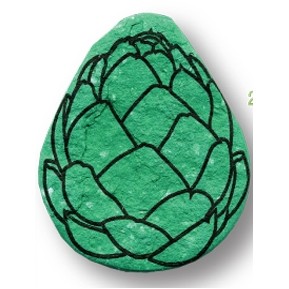 Artichoke Face Print Seeded Ornament