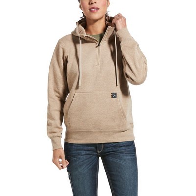 Ariat® Women's Dark Oatmeal Rebar® Skill Set ½ Zip Hoodie