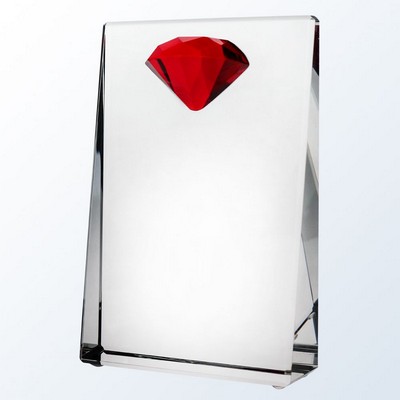 Red Diamond Wedge Optic Crystal Award - Small