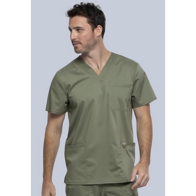 Cherokee® Men's Stretch Twill V-Neck Top w/Dual Patch Pockets