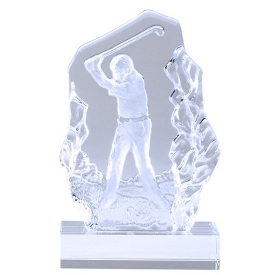 7 ¼" Sculpted Male Golfer Glass Award