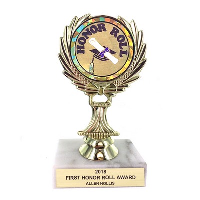 5 ¼" Trophy Riser w/ 2" Honor Roll Mylar Insert