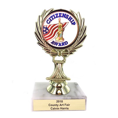 5 ¼" Trophy Rise w/ 2" Mylar Citizenship Award Insert