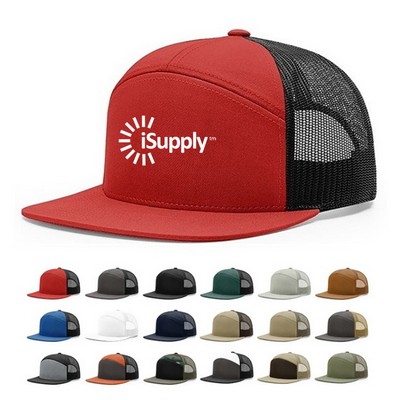 7 Panel Mesh Back Trucker Cap w/ Snapback Closure