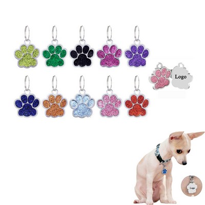 Dog Cat Paw Glitter Footprint Pendants