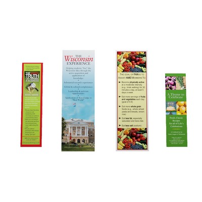 3.667" x 8.5" - Full Color Bookmarks - 100lb. Linen Cover - 2 Sided.