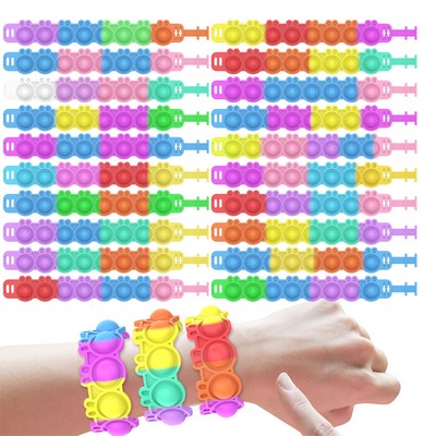 Easter Bunny Shaped Silicone Push Bubbles Bracelet Toy