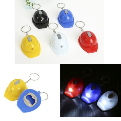 Construction Hat Key Chain with Bottle Opener