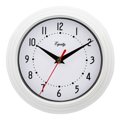 8" White Equity by La Crosse Quartz Wall Clock