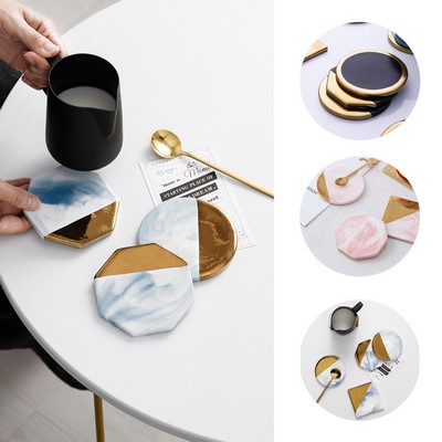 Real Marble Absorbent Coasters for Drinks