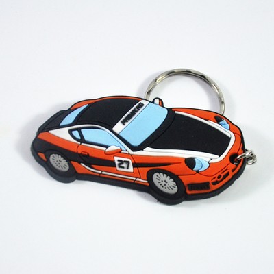 Racing Car Soft PVC Key Tag