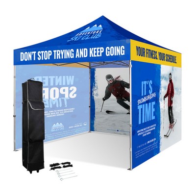 10' Heavy Duty Canopy Tent w/ 3 Walls (Dye Sublimation)