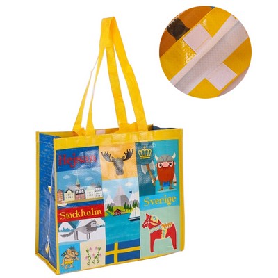 Matte Laminated Woven PP Tote Bag with Velcro Strip Inside