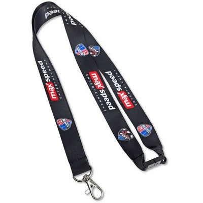 1/2 Recycled Sublimated Full Color PET Eco-friendly Lanyard Safety Breakaway