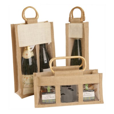 Transparent Burlap Portable Wine Bag