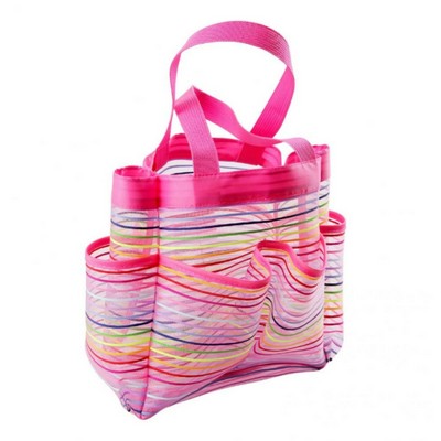 Multiple Pocket Mesh Beach Bag