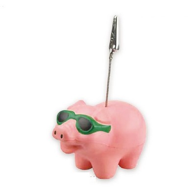 Pig Shape Base Memo Holder with Sunglasses