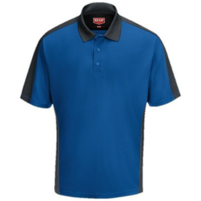 Red Kap™ Men's Performance Knit® Two-Tone Polo - Royal Blue/Charcoal Gray