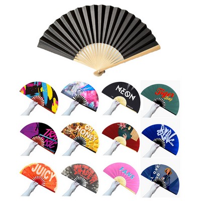 Paper Hand Fan With Bamboo Ribs