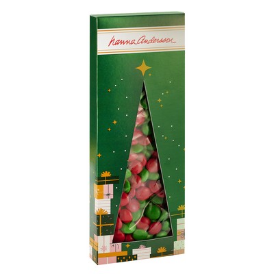 Holiday Candy Box w/ Tree Window - Holiday Chocolate Buttons