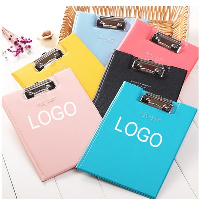 PU Leather A5 File Folder with Metal Clip