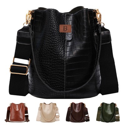 PU Bucket Bag And Crossbody Shoulder Handbags