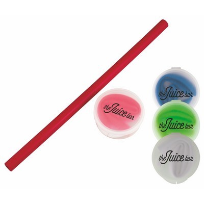 Colorful Silicone Straw in Round Case