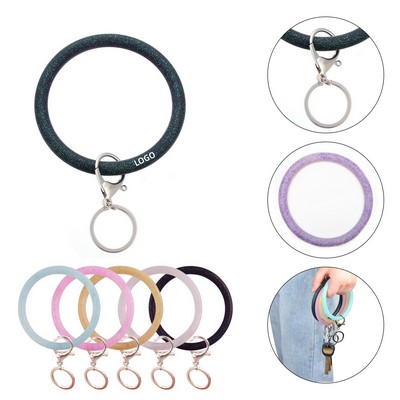 Wristlet Keychain Circle Silicone Bangle Keyring