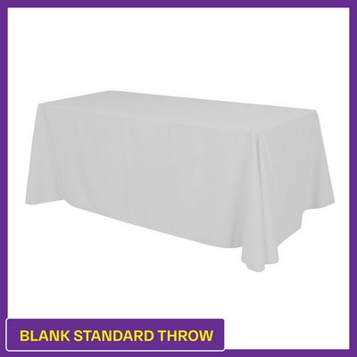 White - 6ft Blank (No Imprint) Hemmed Standard Throw - 4 Sided