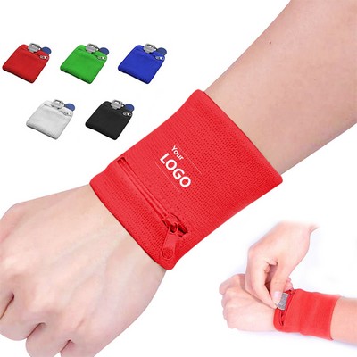 Terry Cloth Zipper Pocket Wristband