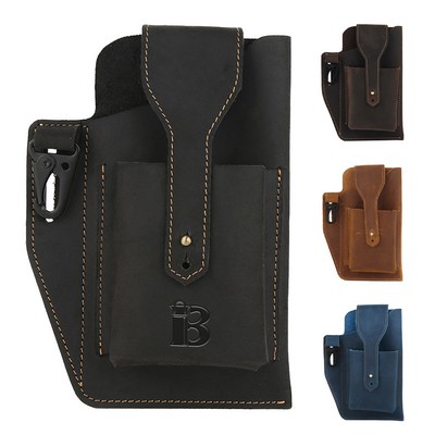 PU Leather Phone Pouch Holster for Men Belt