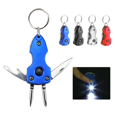 Compact LED Pocket Tool: Multifunctional, Foldable, with Keyring