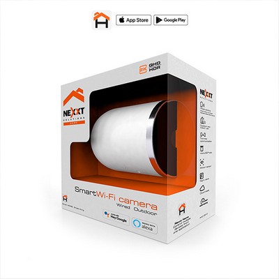 Nexxt Smart Home Outdoor/Indoor Wifi Wired Camera 2K - White