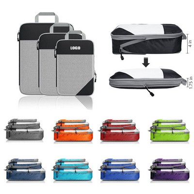 3pcs Nylon Fabric Expandable Compression Packing Cubes/Luggage Organizers