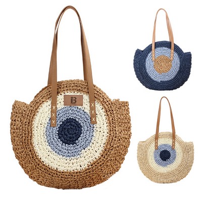 Jute Straw Summer Beach Tote Bags for Vacation Travel