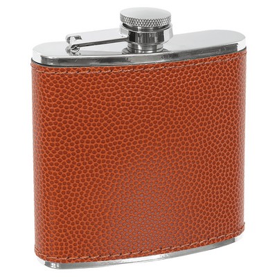 6 oz. Basketball Leatherette Stainless Steel Flask