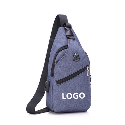 Traveler Shoulder Cross Body Bag w/USB Charging Port