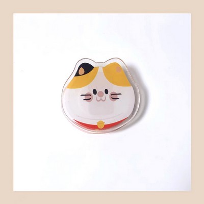 Cute Cat Shaped Acrylic Album Memo Clip Bag Binder Sealing Clip Food Bag Clamp-Two Sides Imprint