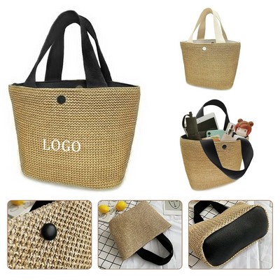 Summer Straw Woven Tote Bag