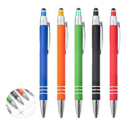 Laser Engraved Soft Touch Coated Metal Stylus Pen